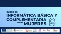 Cartel cursos de informática básica complementaria para mujeres