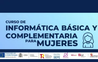 Cartel cursos de informática básica complementaria para mujeres